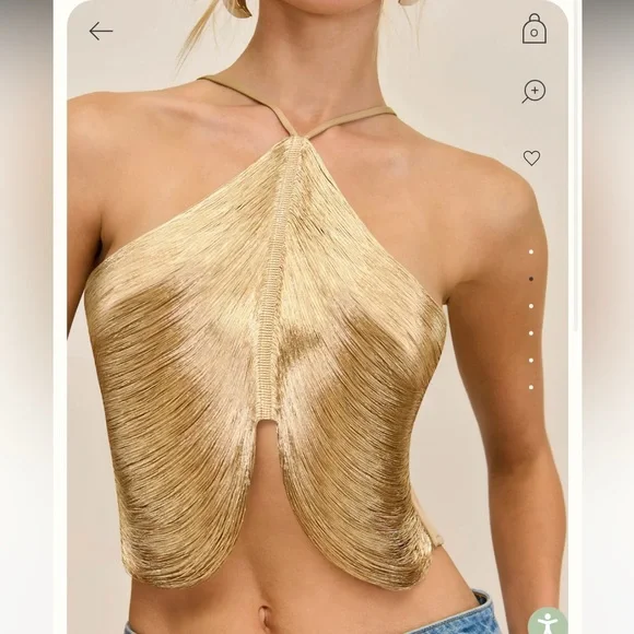 Cult Gaia QUELLA TOP in Light Gold - Picture 1 of 16